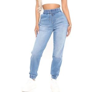 Fashion nova knit denim joggers